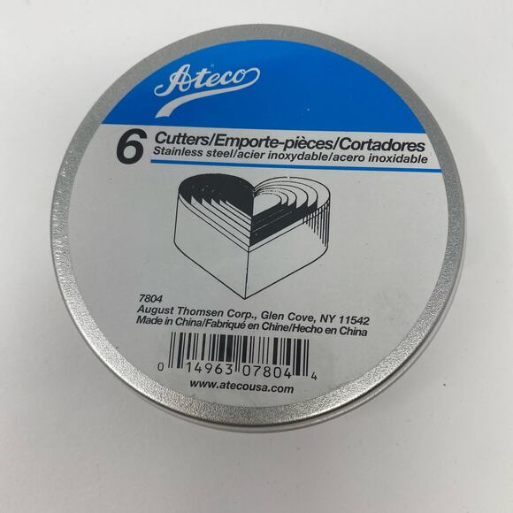 Ateco set of 6 heart cookie and pastry cutters NEW - Picture 2 of 4